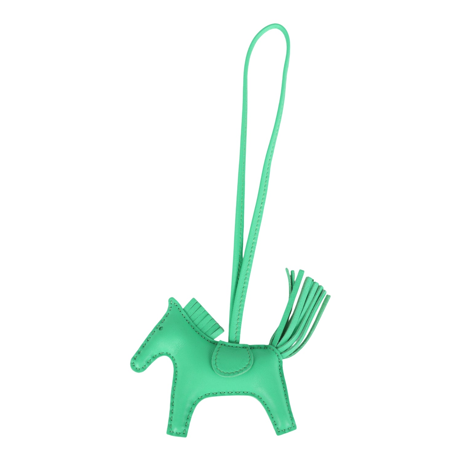 Hermes Pegase Rodeo Bag Charm PM Vert Comics Milo Lambskin