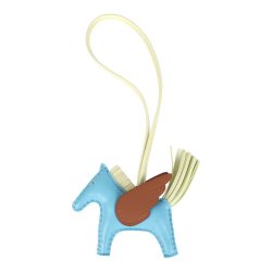 Hermes Pegase Rodeo Bag Charm PM Gold, Bleu Celeste and Jaune Milton Milo Lambskin