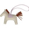 Hermes Rodeo Bag Charm MM Craie, Gold and Mauve Pale Milo Lambskin