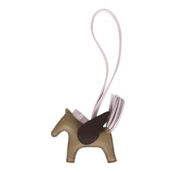 Hermes Pegasus Rodeo Bag Charm PM Beige Marfa, Mauve Pale, Moka Milo Lambskin
