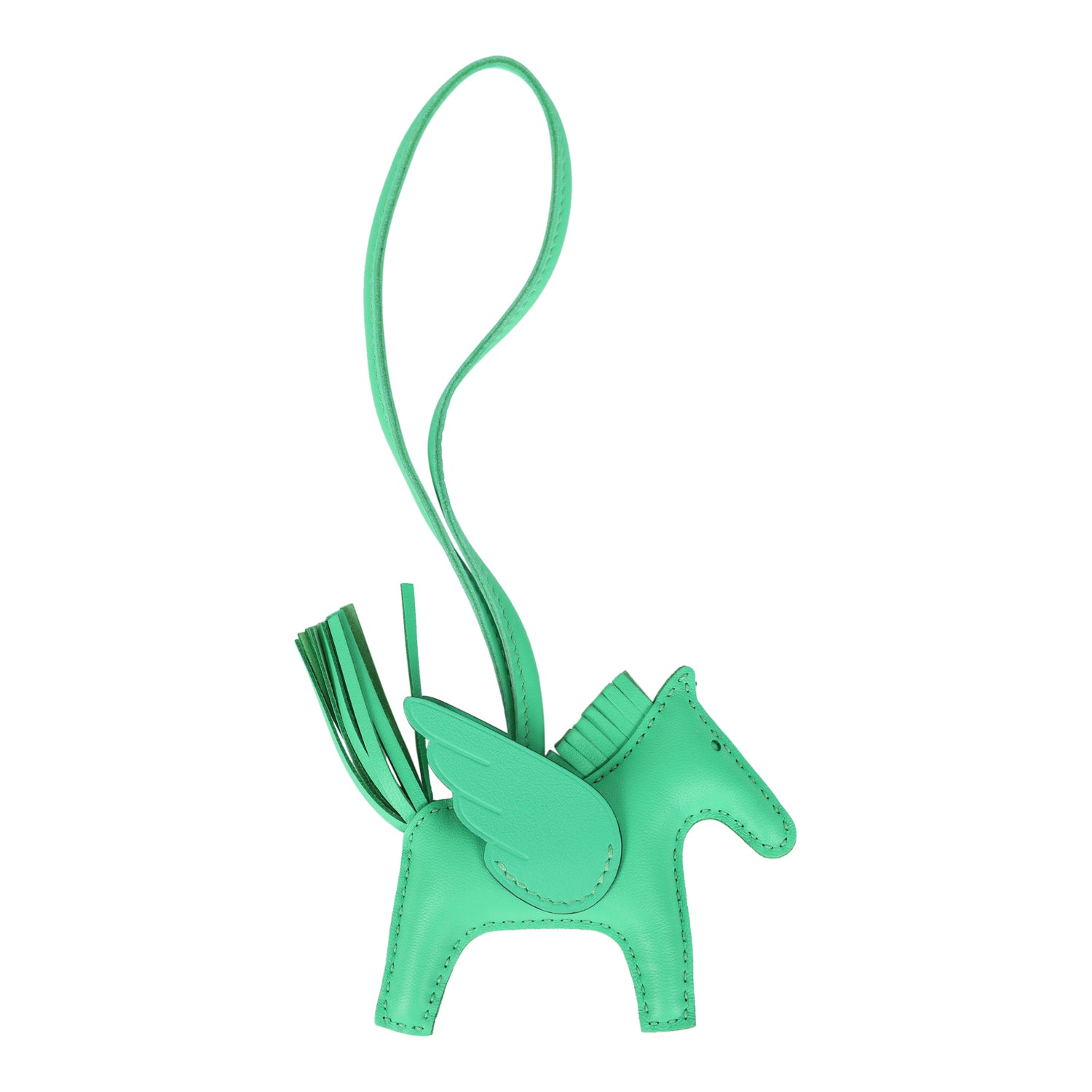 Hermes Pegase Rodeo Bag Charm PM Vert Comics Milo Lambskin - Image 2