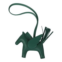 Hermes Pegase Rodeo Bag Charm PM Vert Moyen Milo Lambskin