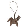 Hermes Pegase Rodeo Bag Charm PM Etoupe Milo Lambskin