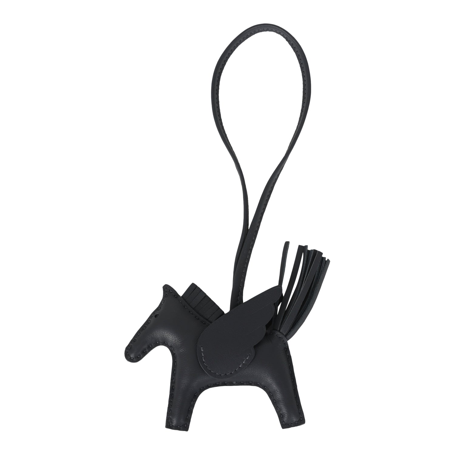 Hermes Pegase Rodeo Bag Charm PM Ardoise Milo Lambskin