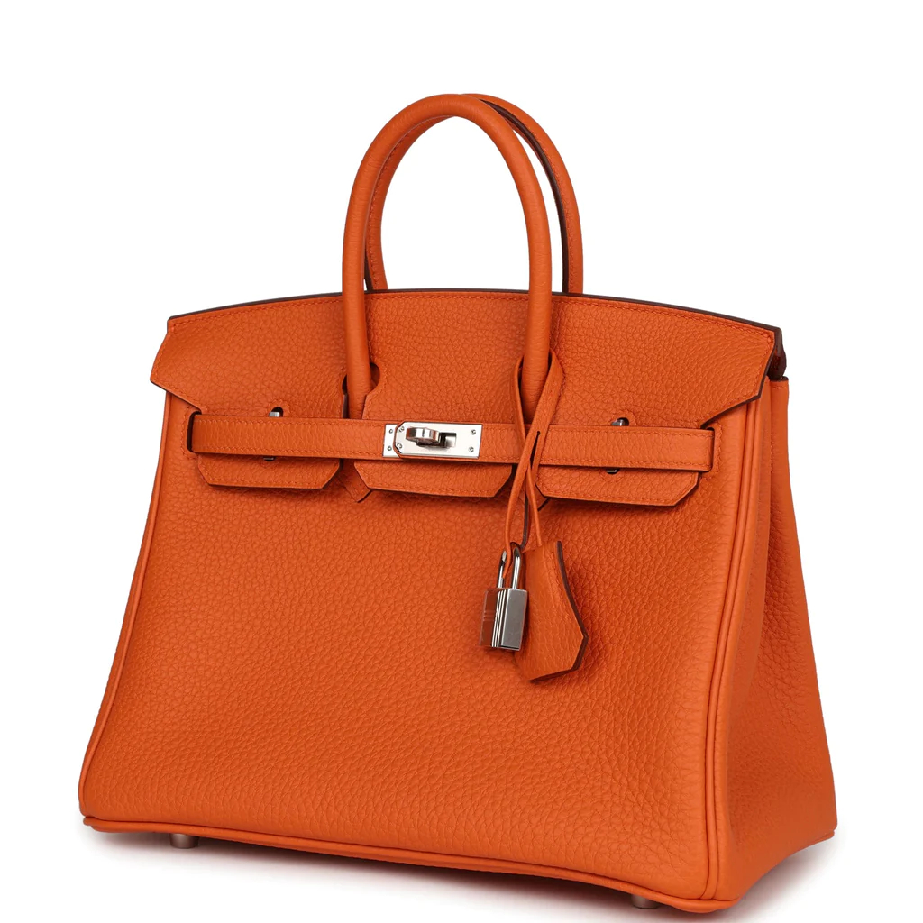 Hermes Birkin 25 Orange Togo Palladium Hardware - Image 5