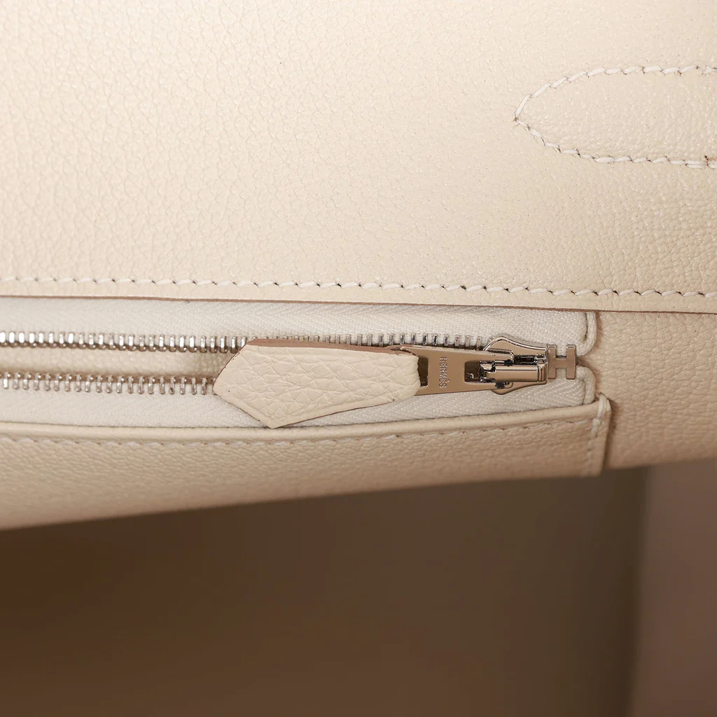 Hermes Birkin 35 Craie Togo Palladium Hardware - Image 6