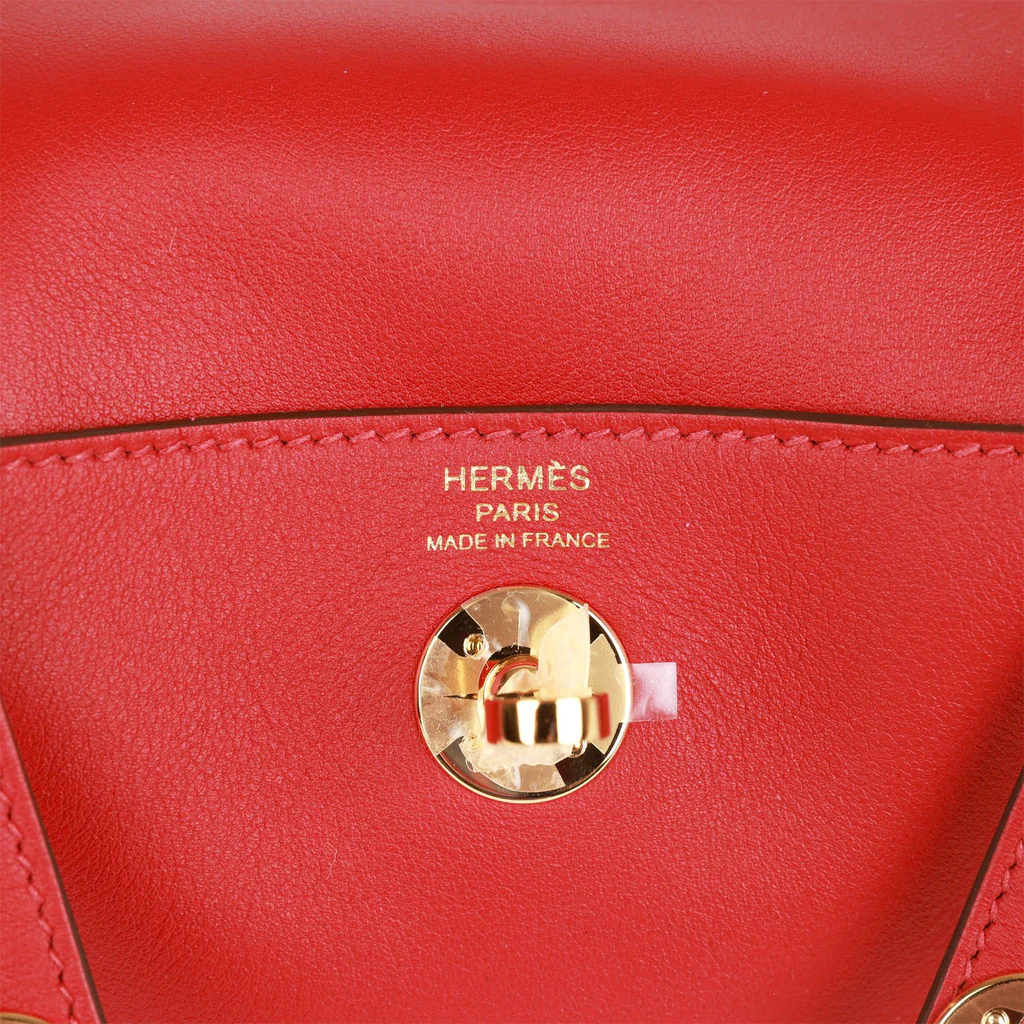 Hermes Mini Lindy Rouge Piment Swift Gold Hardware - Image 7
