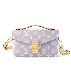 Louis Vuitton Pochette M?tis East West Coated Canvas Trianon Purple Gray 21Cm M12429