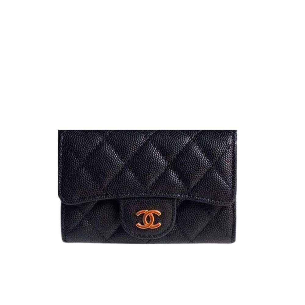 Chanel Classic Card Holder Wallet Black Ap0214