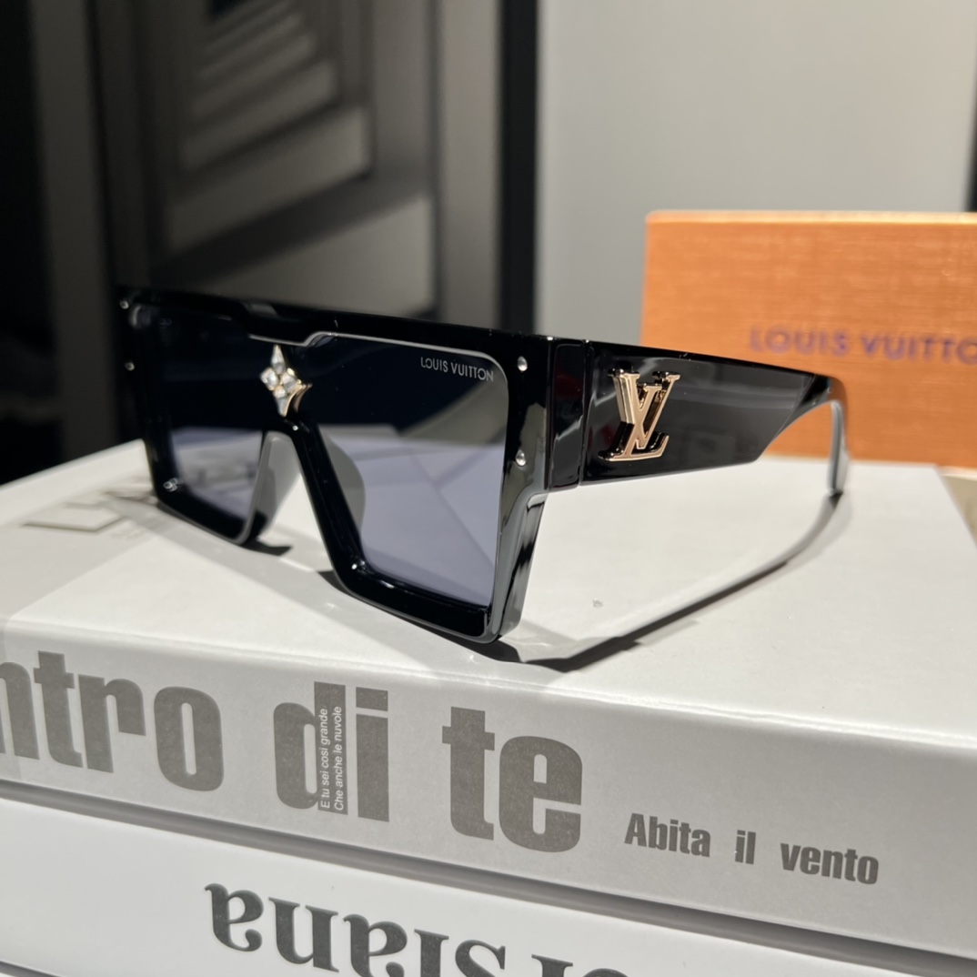 Louis Vuitton Cyclone Sunglasses Black Z1578E - Image 3