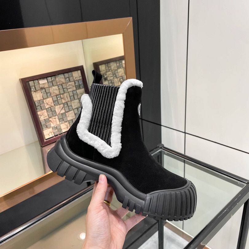 Dior Women D Fame Heeled Ankle Boot Suede Calfskin Black - Image 6