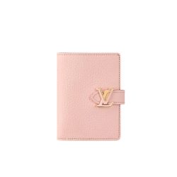 Louis Vuitton Lv Vertical Compact Wallet Taurillon Leather Rose 12Cm