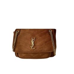 Saint Laurent Suede Nolita Bag Brown 28Cm