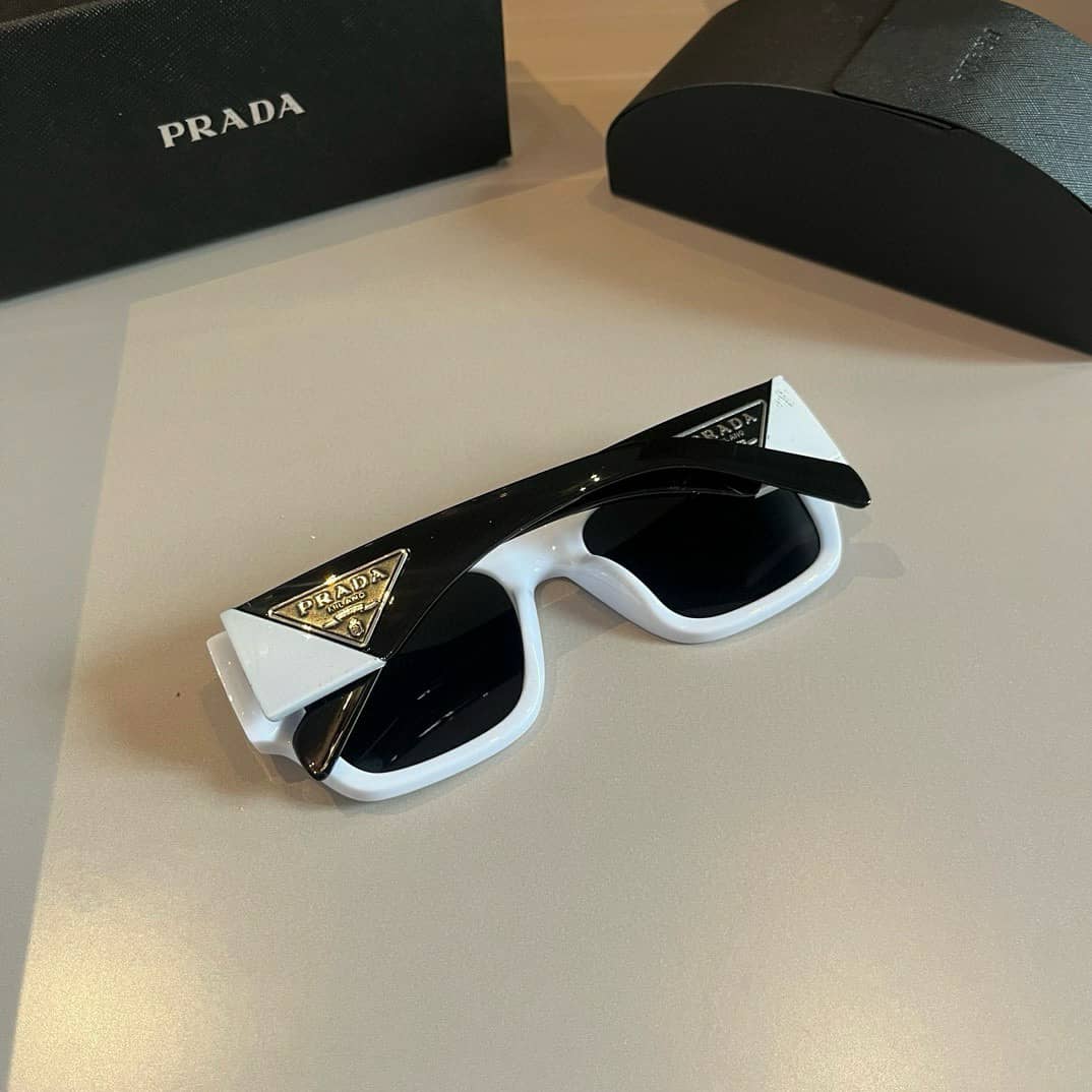 Prada Rectangle Sunglasses Black And White - Image 2
