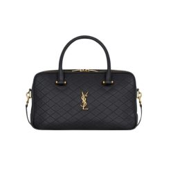 Saint Laurent Lyia Duffle In Quilted Lambskin Black 31Cm 7667851El071000