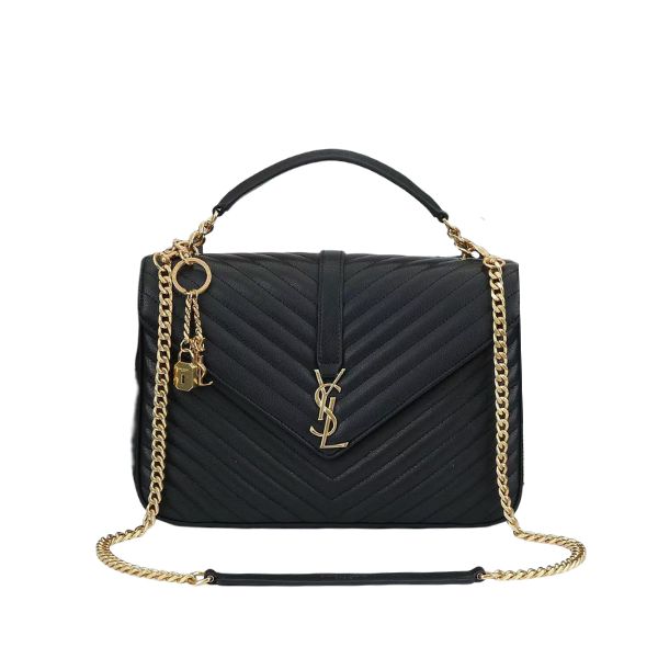 Saint Laurent College Large Chain Bag Black 32Cm 600278Brm071000