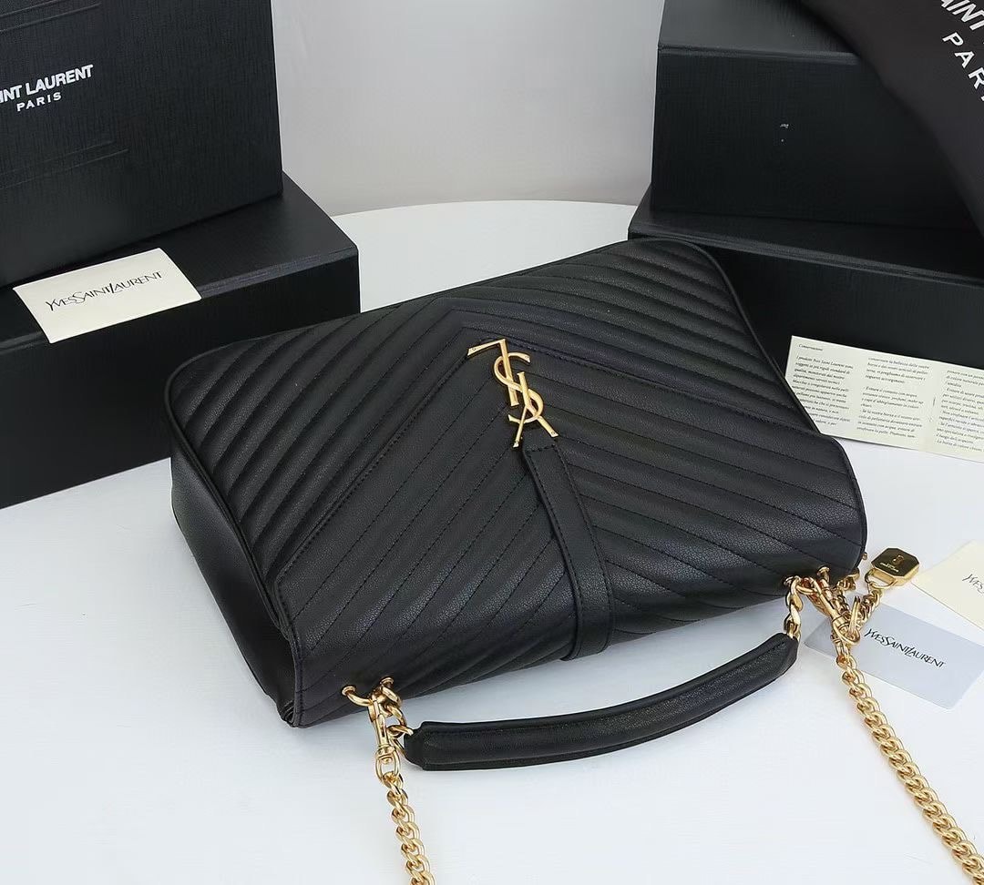 Saint Laurent College Large Chain Bag Black 32Cm 600278Brm071000 - Image 5