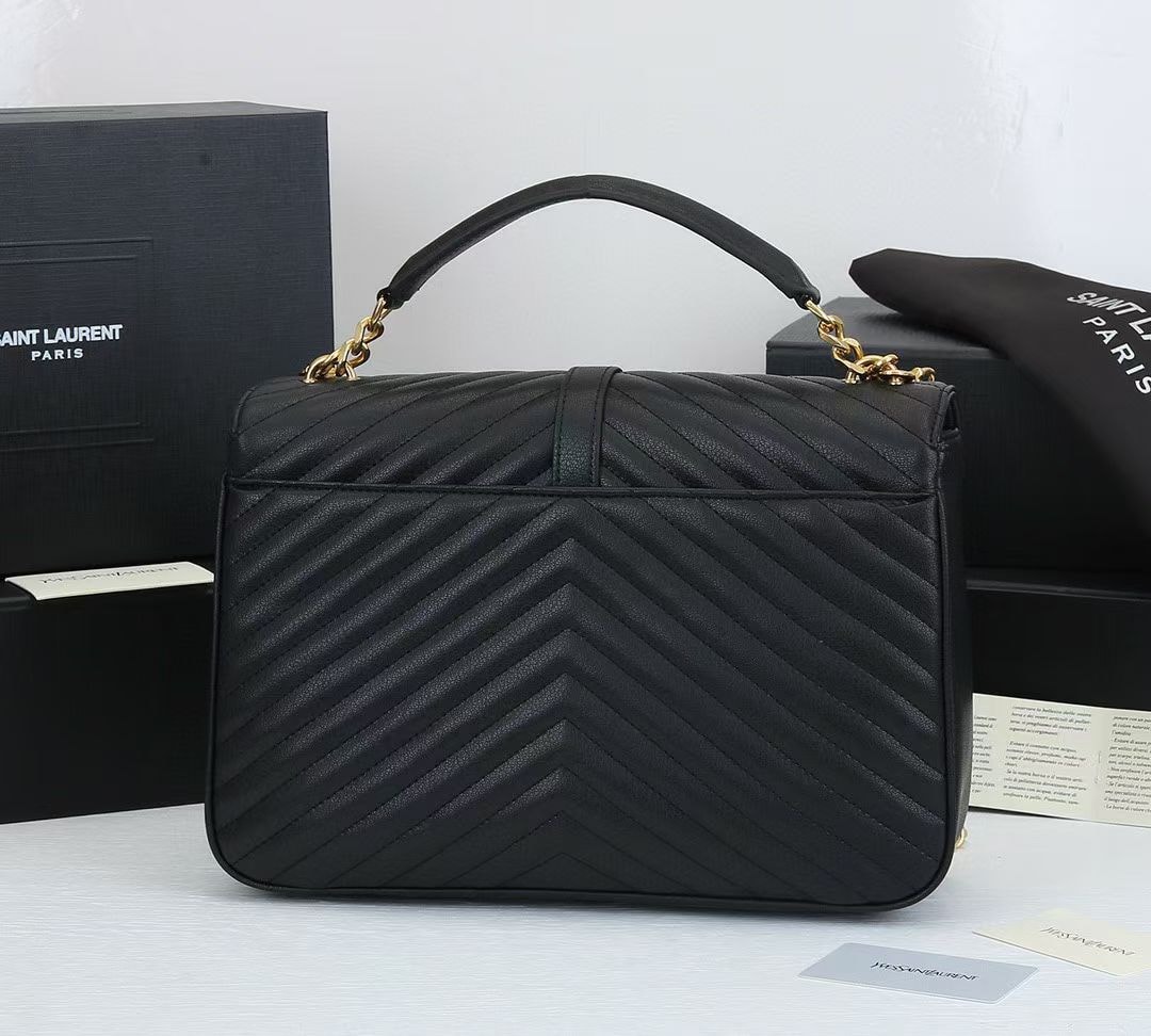 Saint Laurent College Large Chain Bag Black 32Cm 600278Brm071000 - Image 6