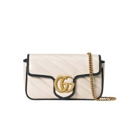 Gucci Marmont In White And Dark Blue 22Cm