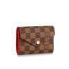 Louis Vuitton Victorine Wallet Damier Canvas Red 12Cm N41659