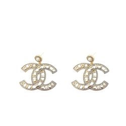 Chanel Iconic CC Statement Earrings with Pearl and Crystal Detailing