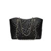 Chanel Camellia Tote Bag On Chain Woc Lambskin Black 41Cm