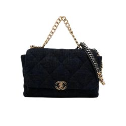 Chanel 19 Velvet Flap Bag Black 26Cm