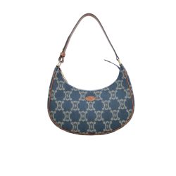 Celine Ava Triomphe Bag Half Moon In Denim Blue 25Cm
