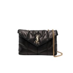 Saint Laurent Loulou Puffer Small Shoulder Bag In Black 28Cm