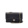 Chanel Black Chevron Medium Flap Bag 25Cm