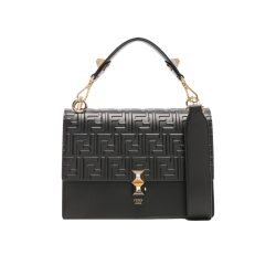 Fendi Logo Embossed Kan I Black 24Cm