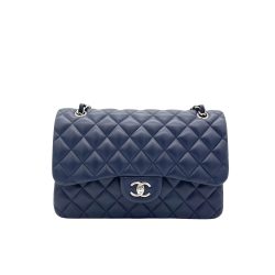 Chanel Medium Double Flap 23Cm Navy Blue A01113
