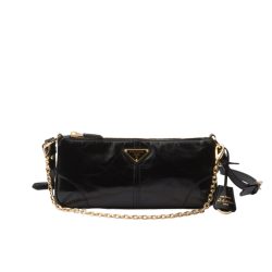 Prada Re Edition 2002 Leather Shoulder Bag Black