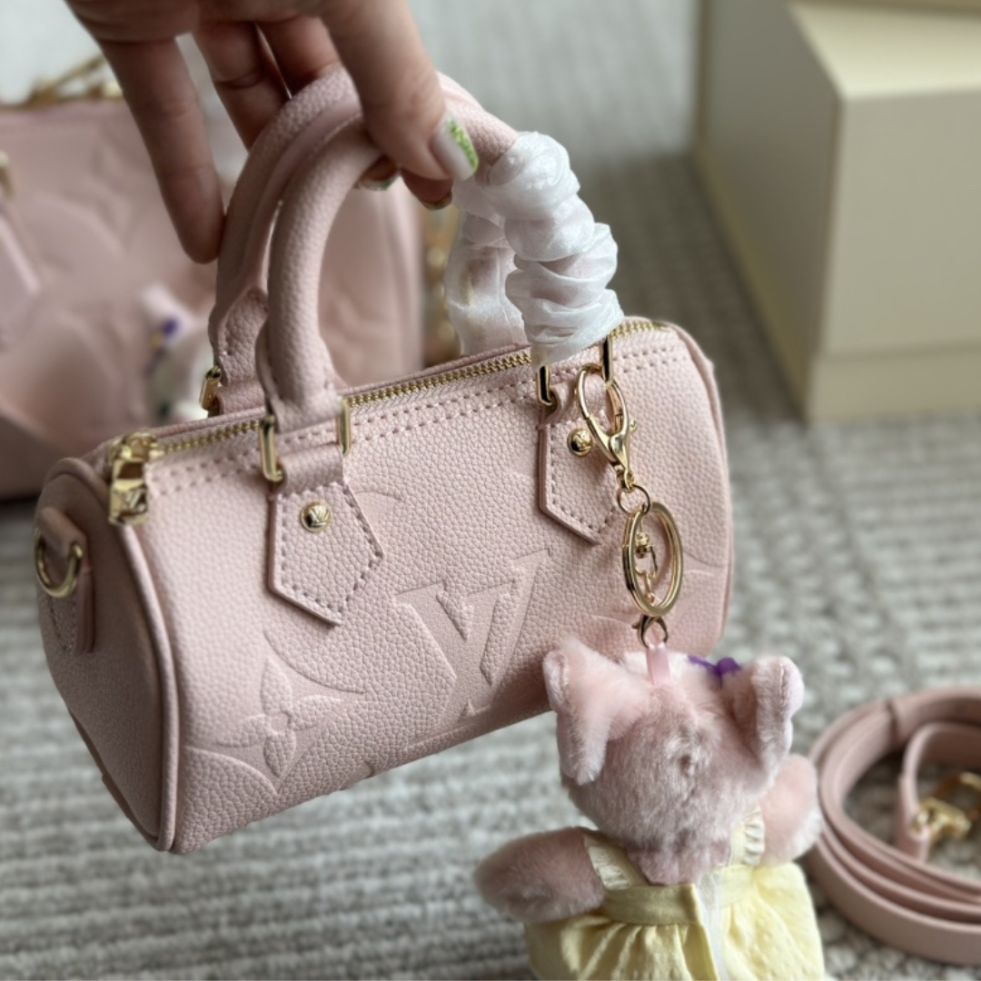 Louis Vuitton Speedy Bandouli?re 20 Monogram Empreinte Pink Opale 20Cm M47136 - Image 3