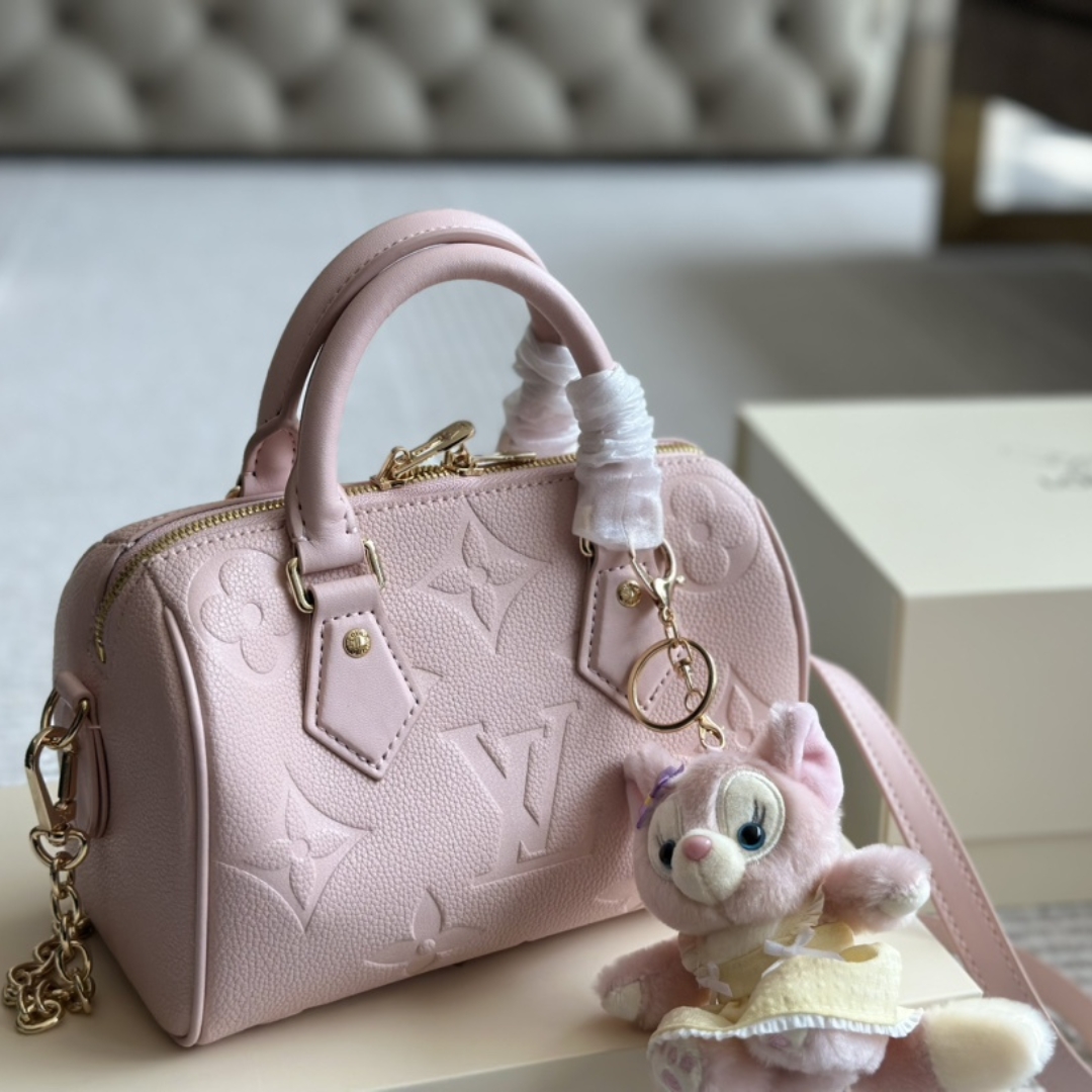 Louis Vuitton Speedy Bandouli?re 20 Monogram Empreinte Pink Opale 20Cm M47136 - Image 8