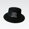Chanel CC Wide Brim Wool Hat Black
