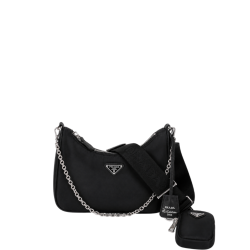 Prada Embleme Brushed-Leather Bag White