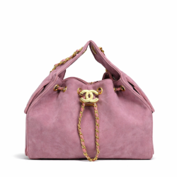 Chanel Small 25 Hobo Bag Purple Suede Antique Gold Hardware