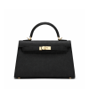 Hermes Kelly Sellier 20 Black Epsom Gold Hardware