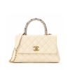Chanel Caviar Elaphe Quilted Mini Coco Handle Flap Ivory 23Cm