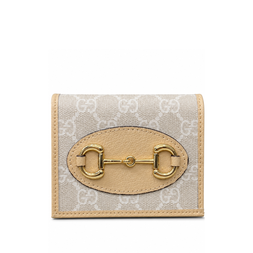 Gucci Horsebit 1955 Card Case Wallet Beige 621887 92Tcg 9761