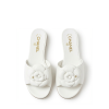 Chanel Camellia Slides White