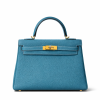 Hermès 30cm Kelly Retourne Blue Jean Togo Gold Hardware