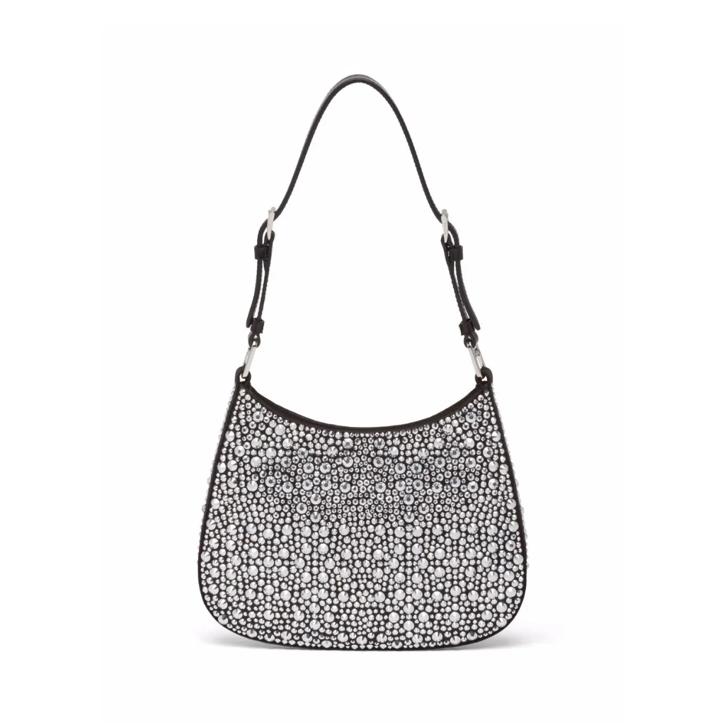 Prada Cleo Crystal-Embellished Shoulder Bag - Image 2