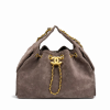 Chanel Small 25 Hobo Bag Brown Suede Antique Gold Hardware