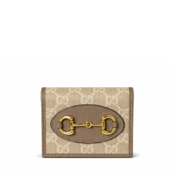 Gucci Horsebit 1955 Card Case Wallet Beige ?621887 92Tcg 9761