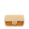 Chanel Quilted Flap Bag Beige Shearling Gold Hardware