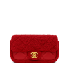 Chanel Quilted Flap Bag Red Shearling Gold Hardware