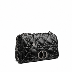 Large Dior Caro Bag Black Calfskin