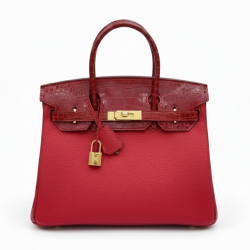 Hermès Birkin Touch 30 Bag Niloticus Togo Red Gold Hardware